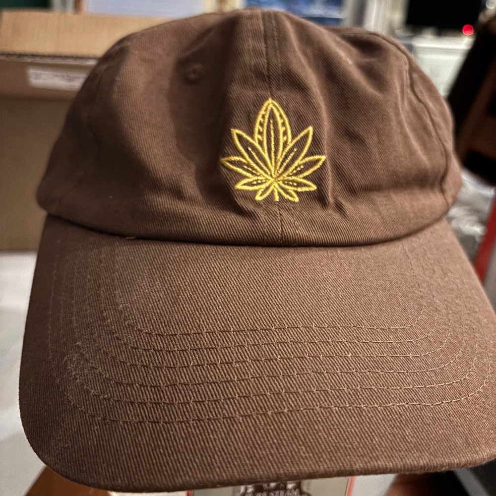 Cornbread Cap with Yellow Leaf Embroidery